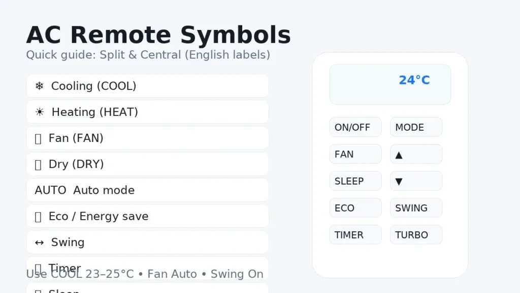 علامات ريموت المكيف