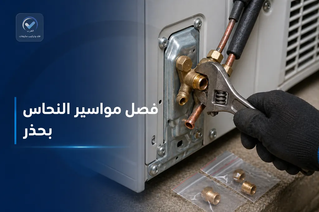 فصل مواسير النحاس بحذر