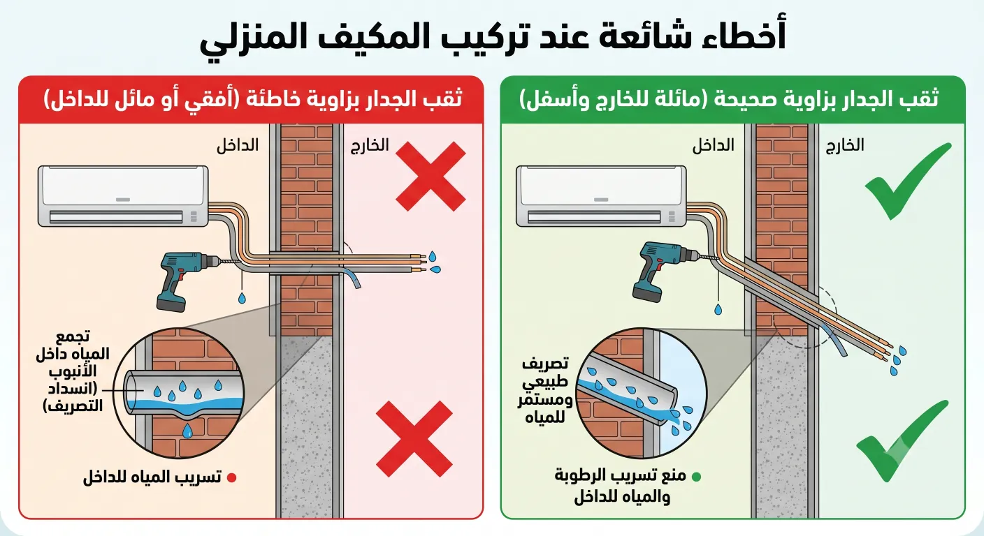 أخطاء شائعة عند تركيب المكيف المنزلي